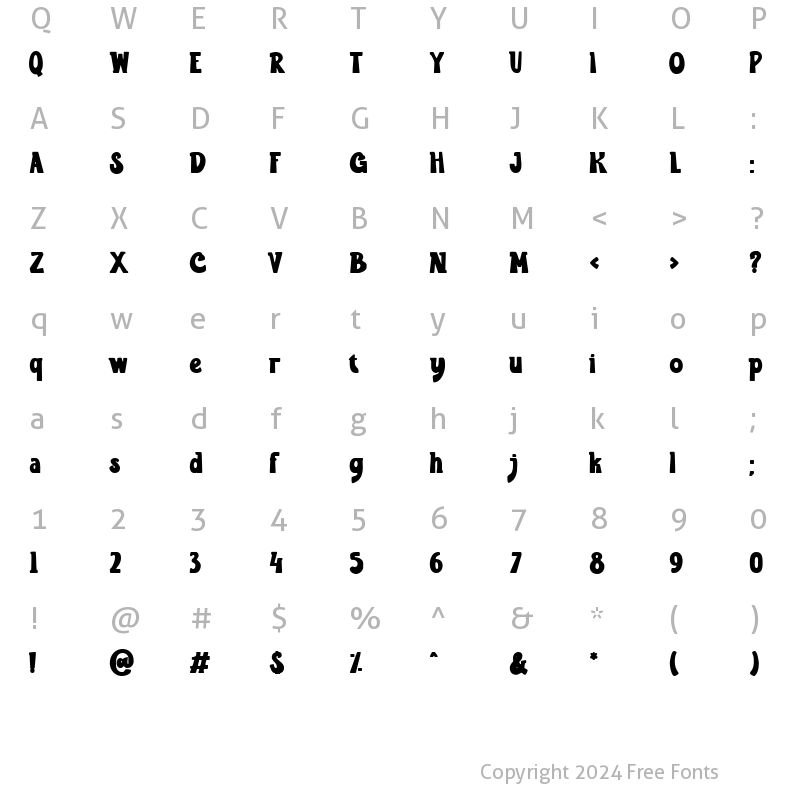 Character Map of LD Funbites Draw