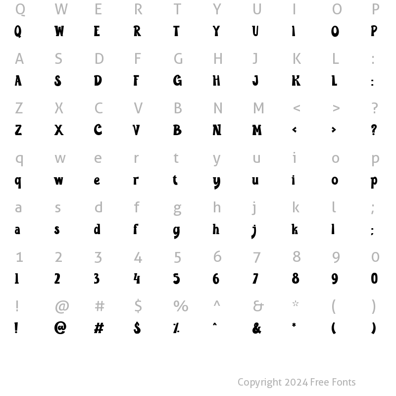 Character Map of LD Funbites Regular