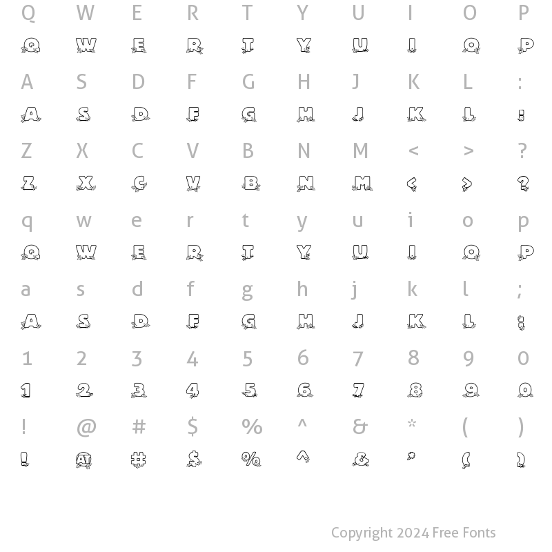 Character Map of LD Holly Regular