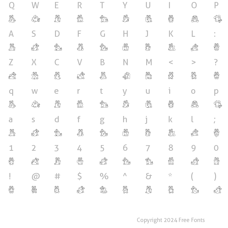 Character Map of LD Huggy Bear Regular