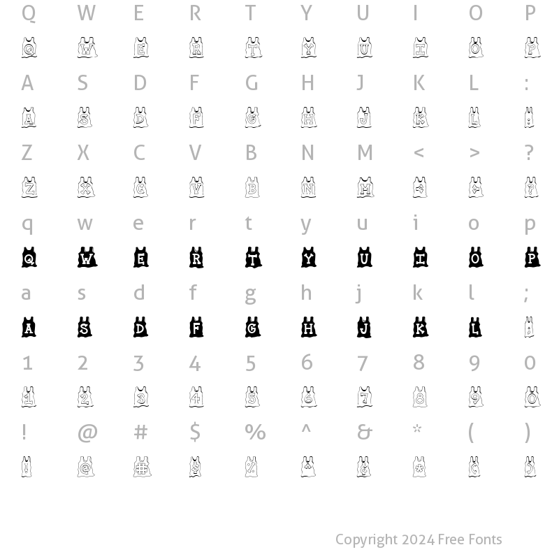 Character Map of LD Jersey Regular