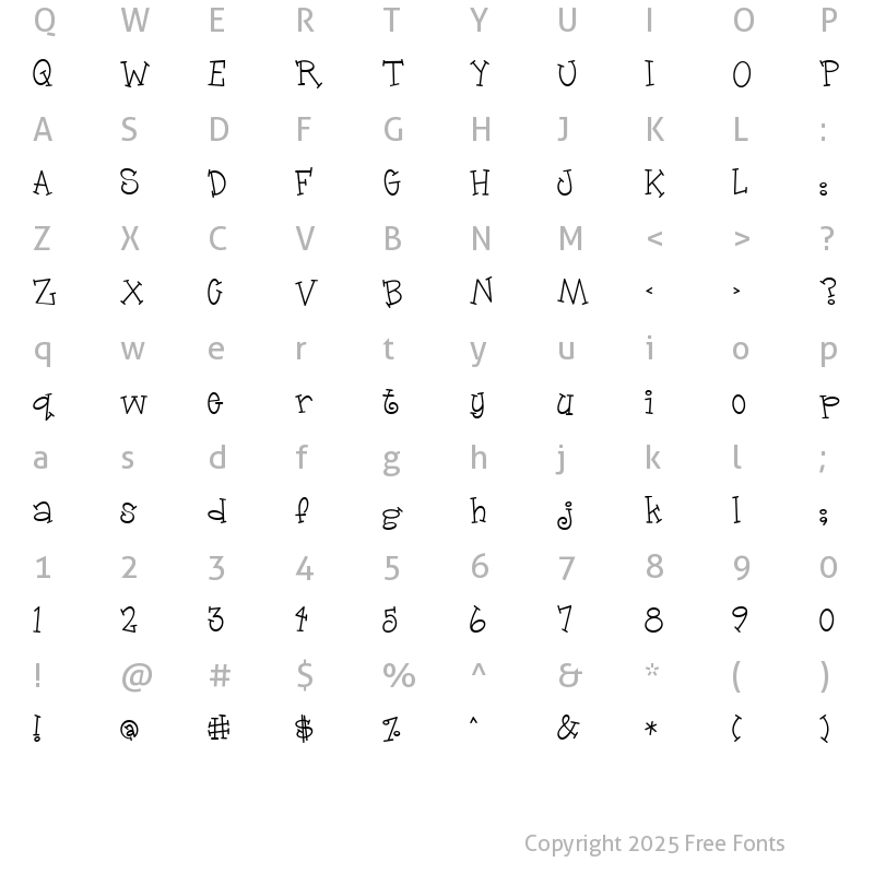 Character Map of LD Jillemma Regular