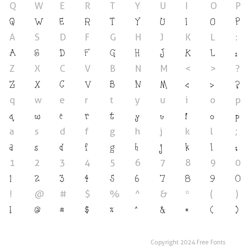 Character Map of LD Jillogical Regular