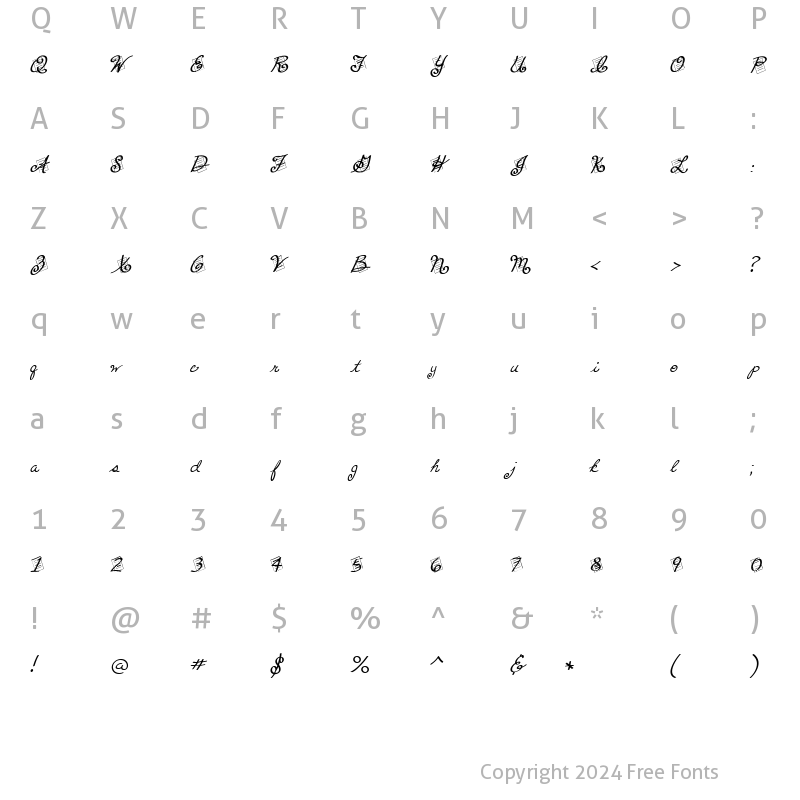 Character Map of LD Journaling Regular