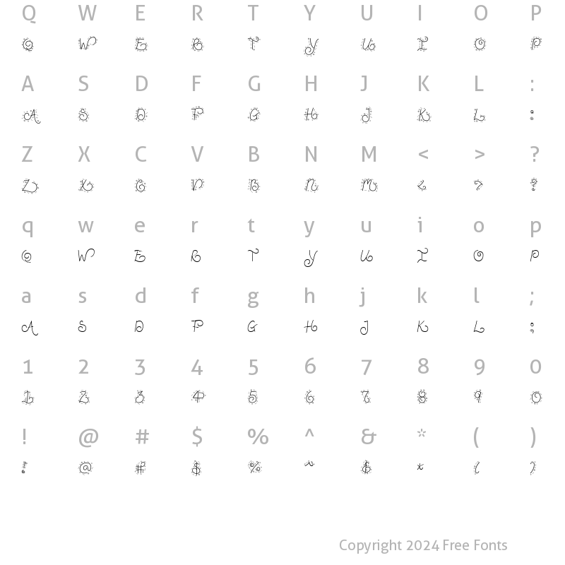 Character Map of LD Joyful Regular