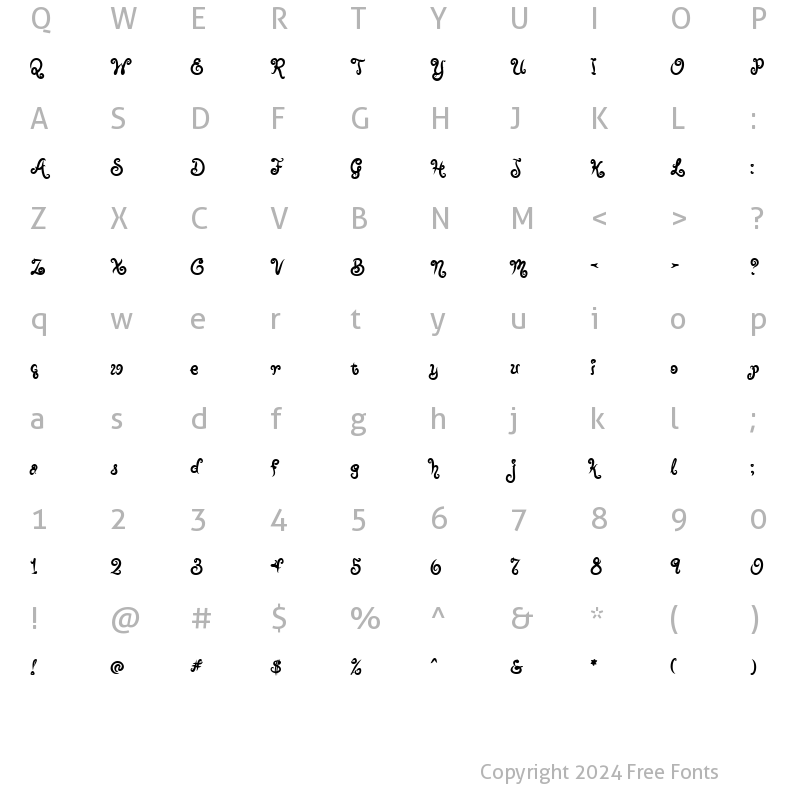 Character Map of LD Joyous Regular