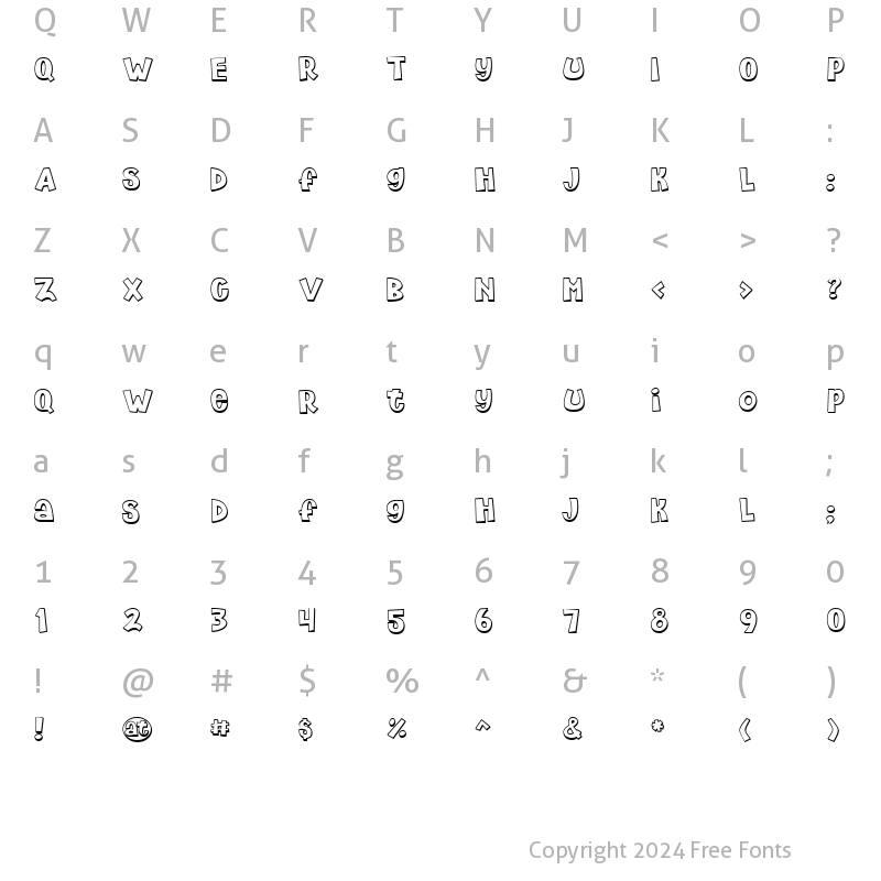 Character Map of LD Jumpy Regular