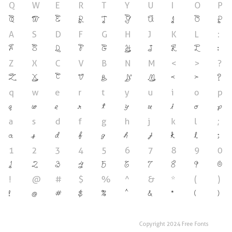 Character Map of LD Lariat Regular