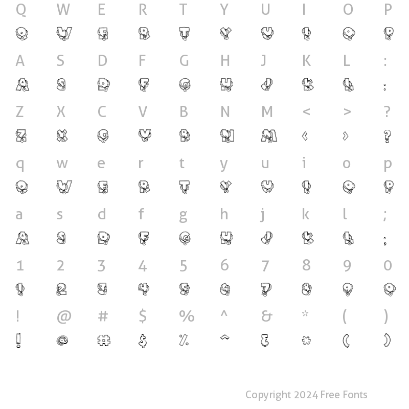 Character Map of LD Medals Regular