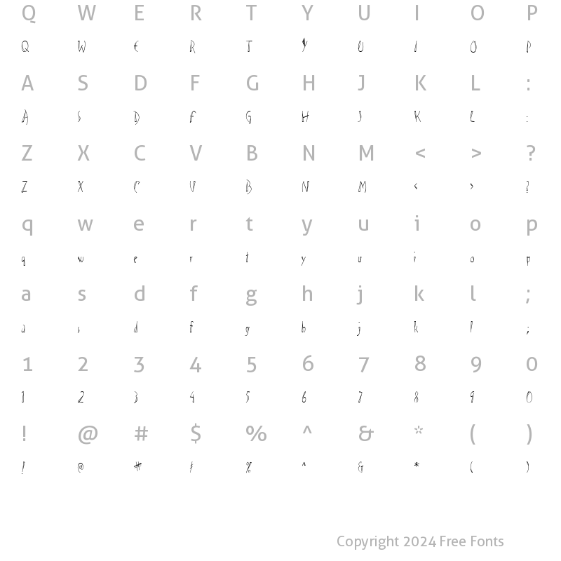 Character Map of LD Muse Regular