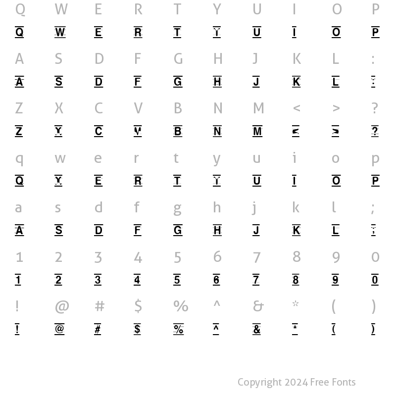 Character Map of LD Pencil Regular