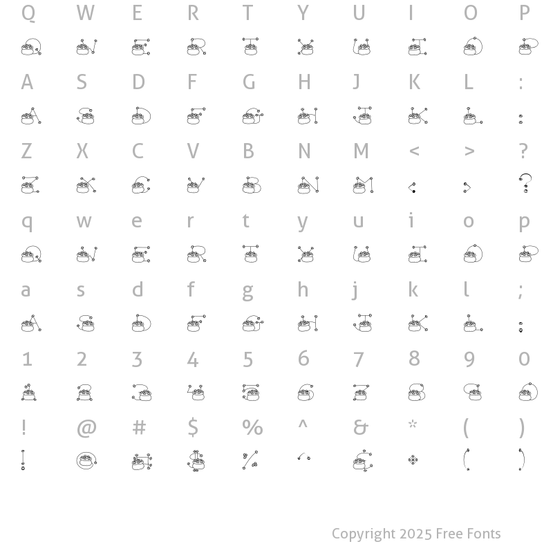 Character Map of LD Pot o Gold Regular