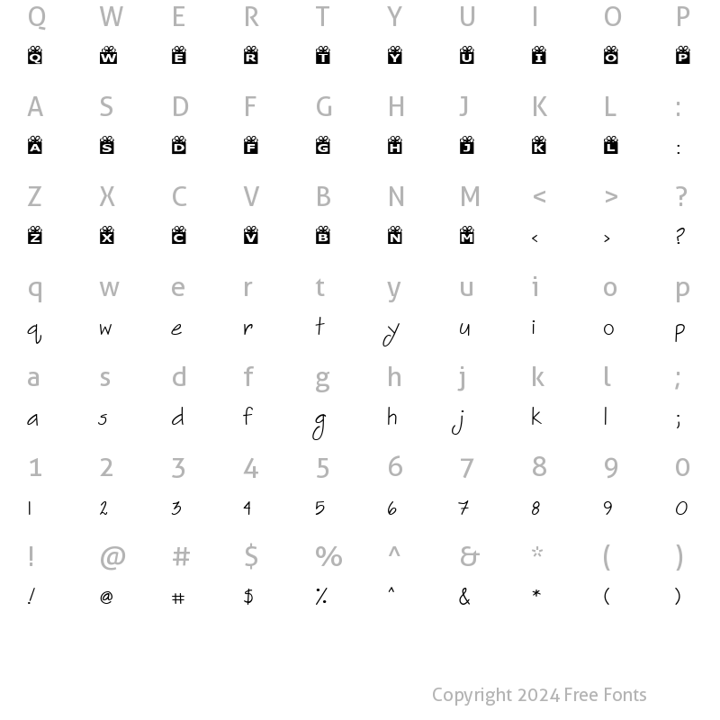 Character Map of LD Presents Regular