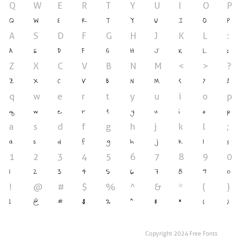 Character Map of LD Print 3 Regular