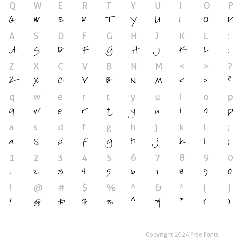 Character Map of LD Print 9 Regular