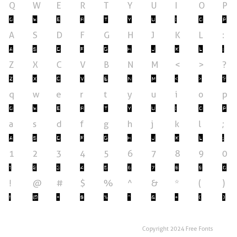 Character Map of LD Punch In Regular