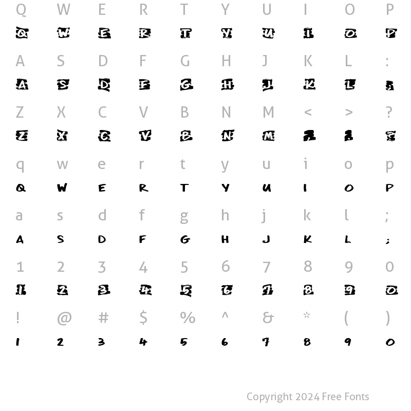 Character Map of LD Scratch Regular