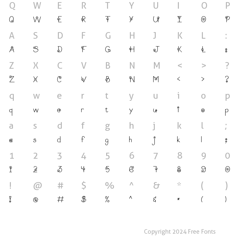 Character Map of LD Shamrock Regular