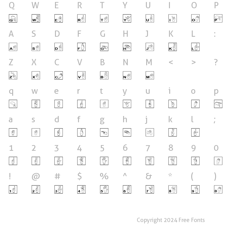 Character Map of LD Sign Regular