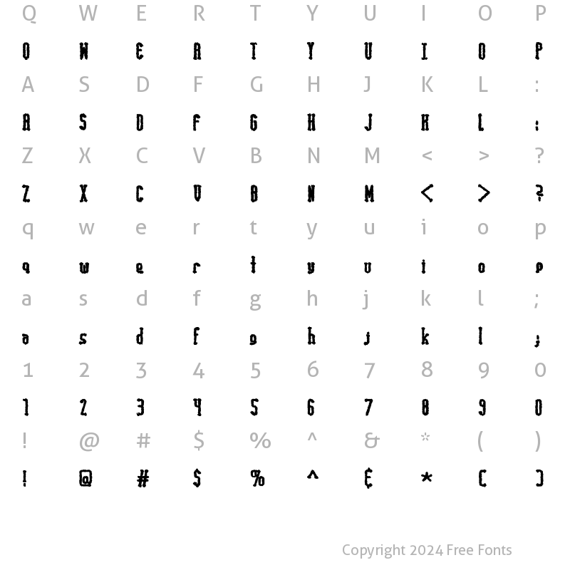 Character Map of LD Smokey Regular