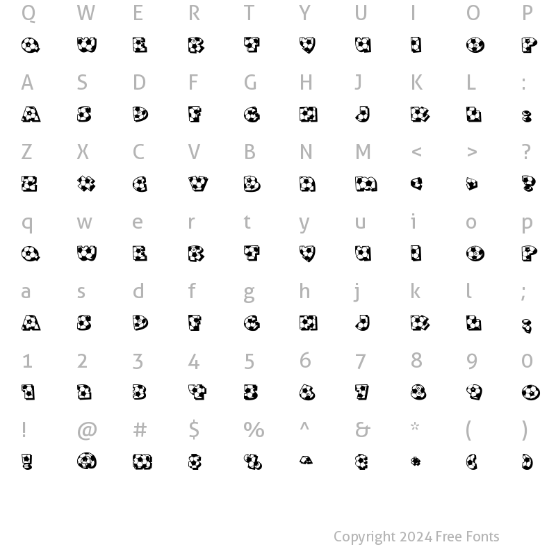 Character Map of LD Soccer Ball Regular