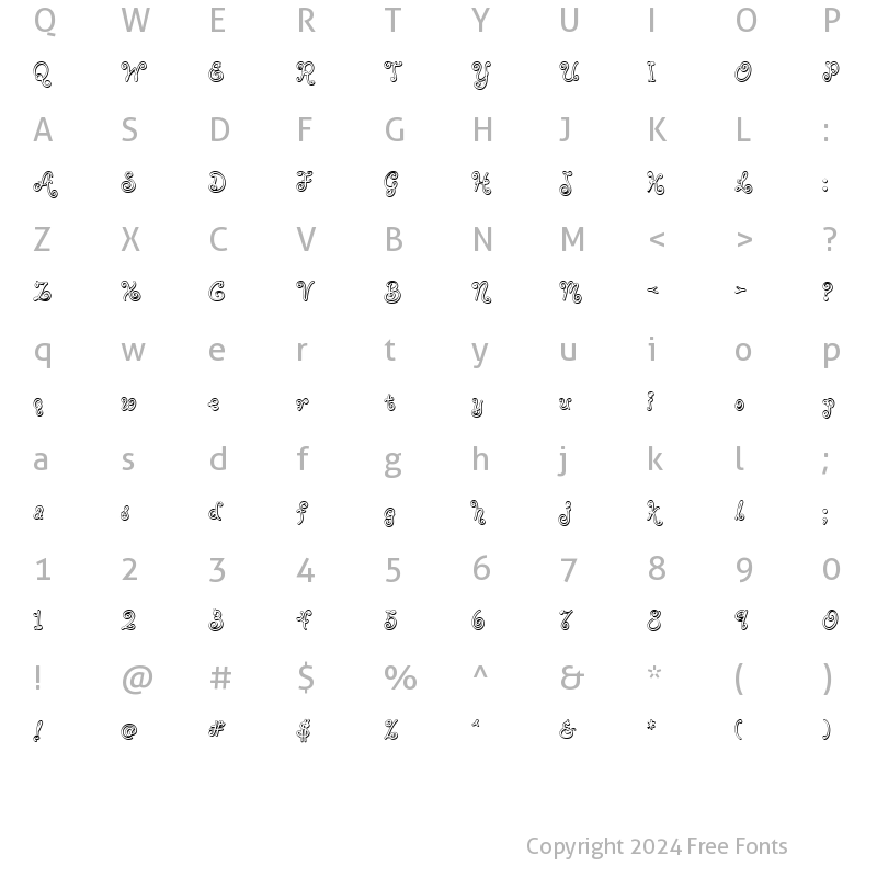 Character Map of LD Spaghetti Regular