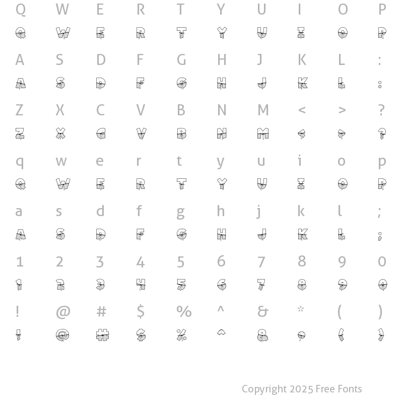 Character Map of LD Squeegee Regular