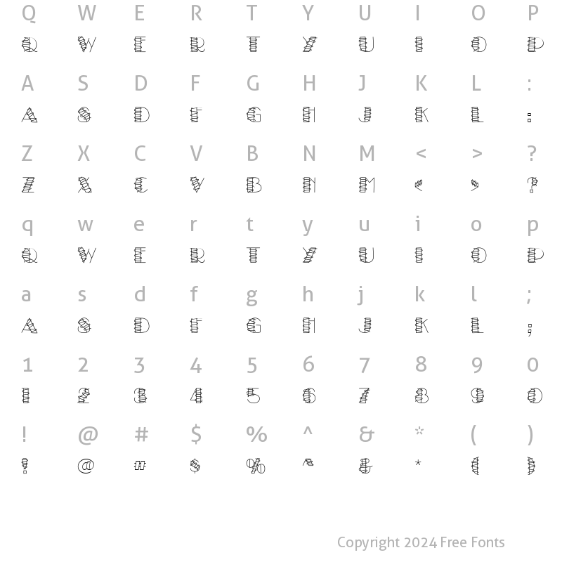 Character Map of LD Squiggle Regular