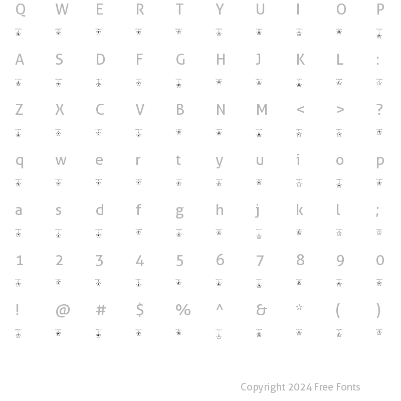 Character Map of LD Starwires Regular