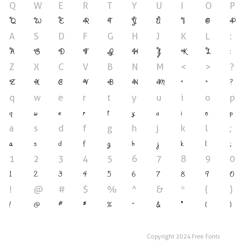 Character Map of LD Sunny Vine Regular