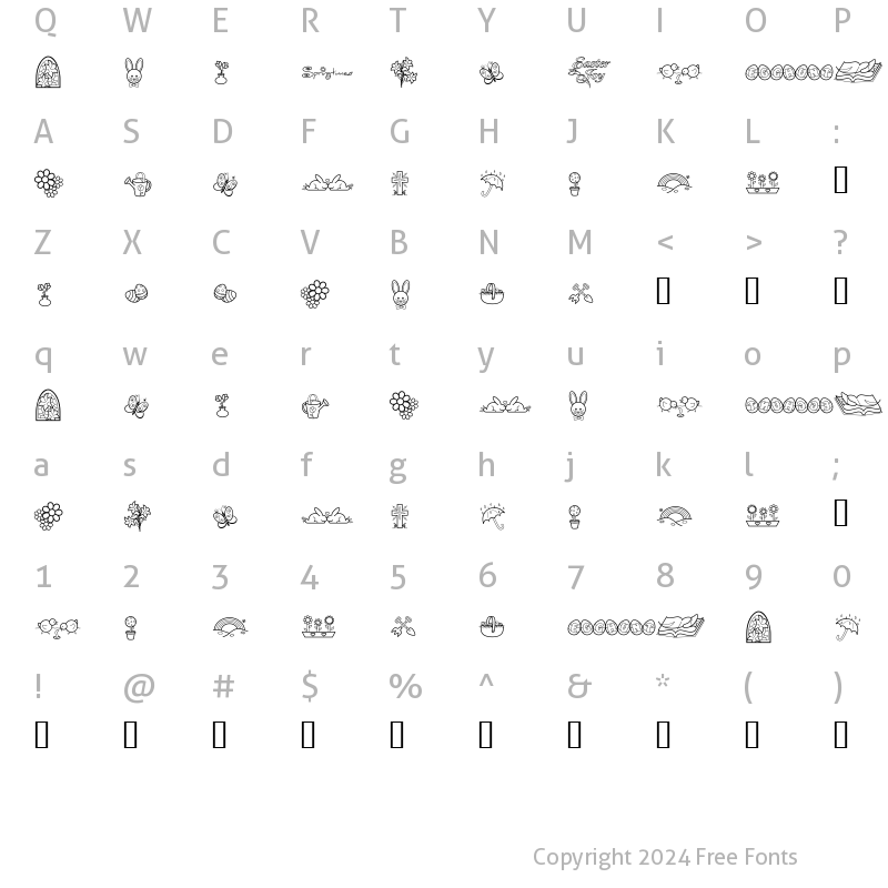 Character Map of LD Symbol Spring Regular