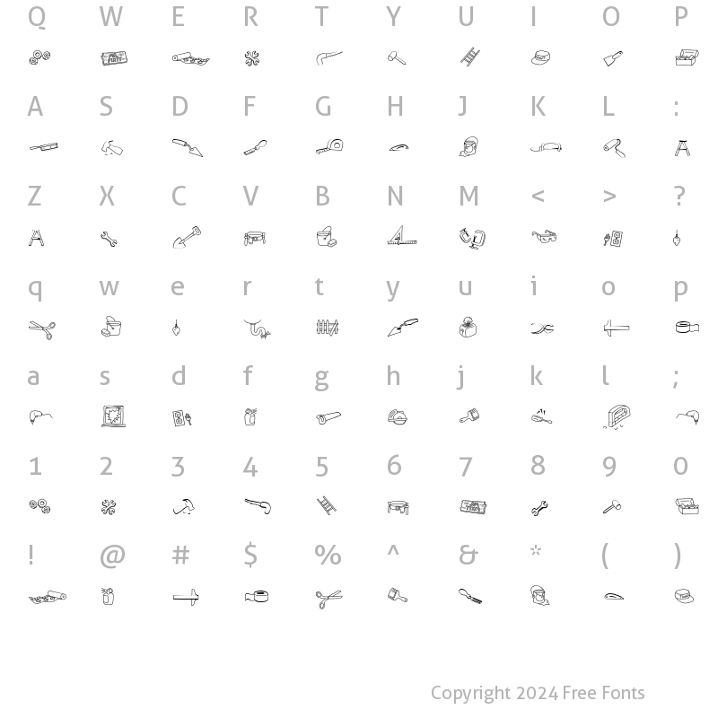 Character Map of LD Symbol Tools Regular