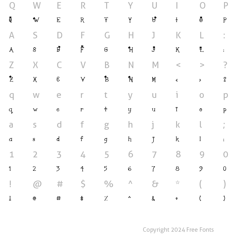 Character Map of LD Top Hat Regular