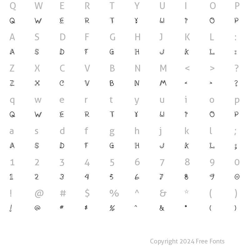 Character Map of LD Tricky Treats Regular