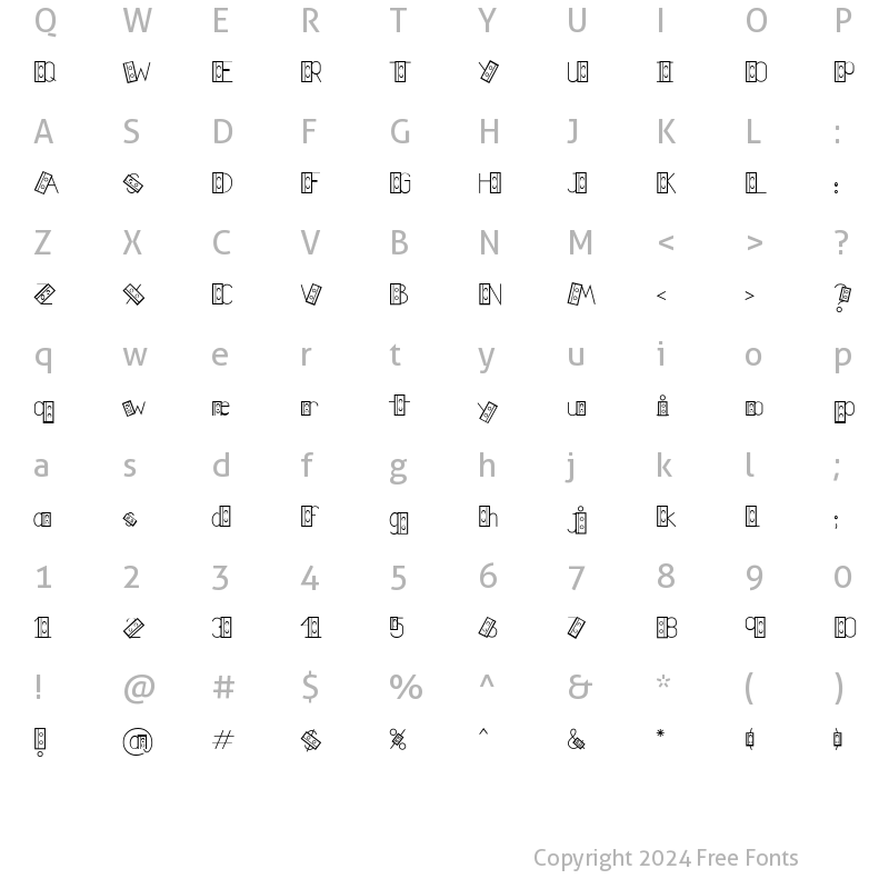 Character Map of LD VideoTape Regular