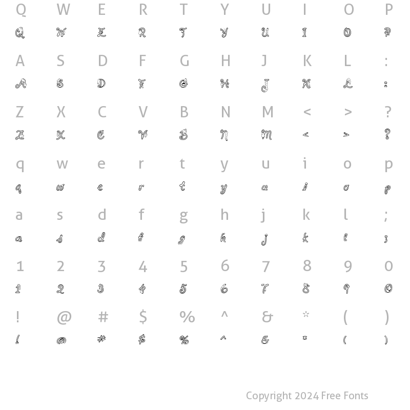 Character Map of LD Warm & Cozy Regular