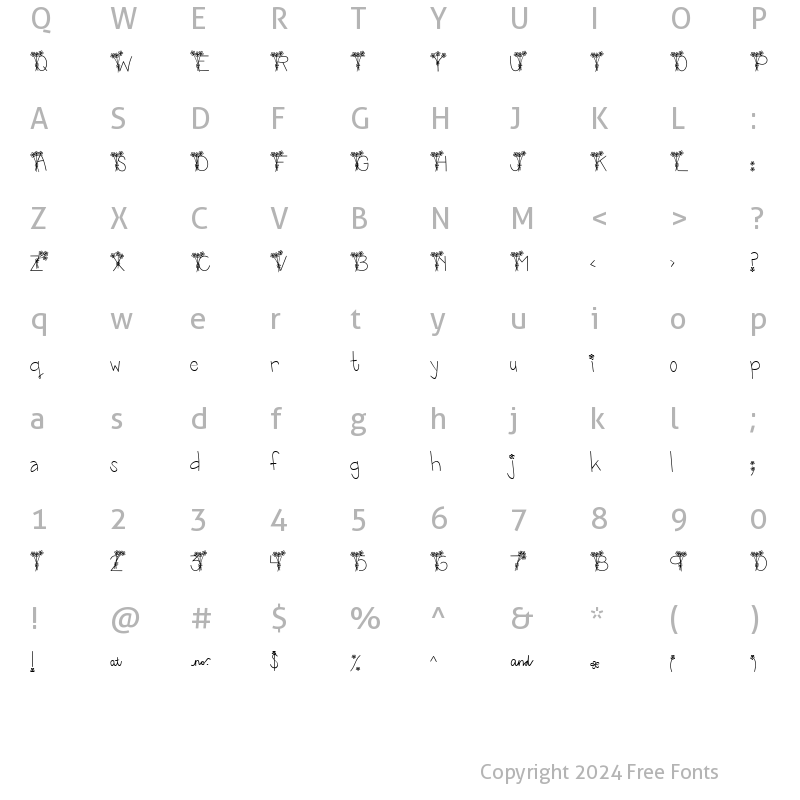 Character Map of LD Wild Flower Regular