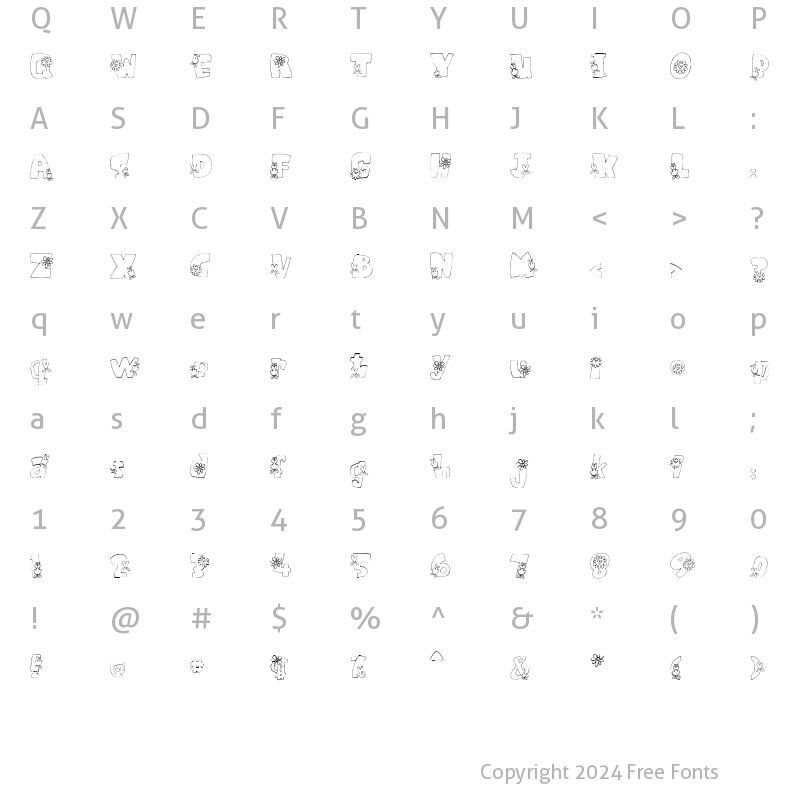 Character Map of LDJ He Loves Me Regular