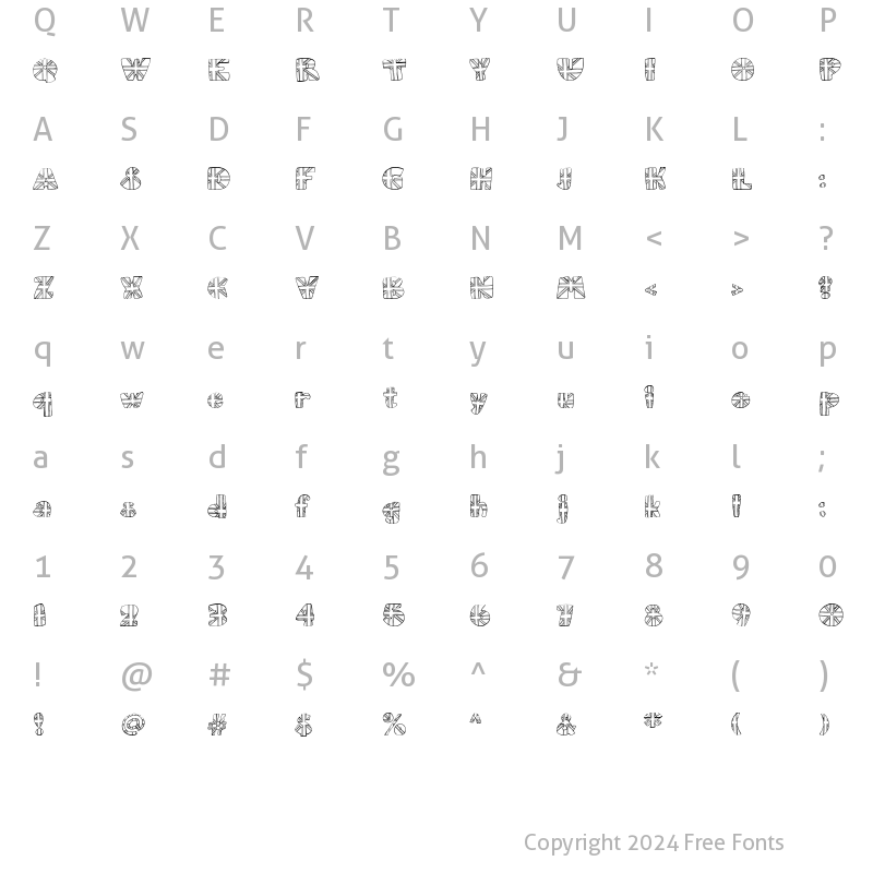 Character Map of LDJ Union Jack Regular