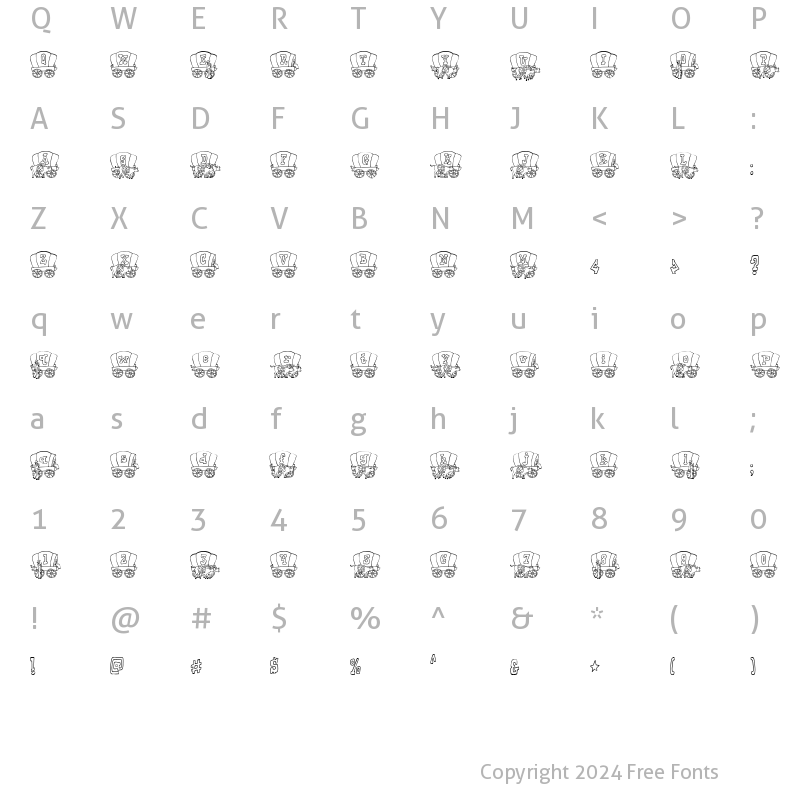 Character Map of LDJ Wagontrain Regular