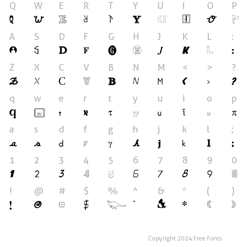 Character Map of Le BlackMail Regular