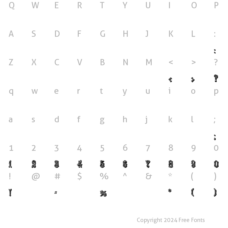 Character Map of Le BourgetTitle? Regular