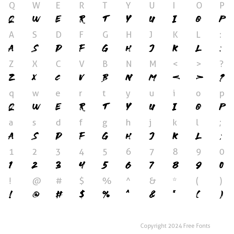 Character Map of le Genoss Regular