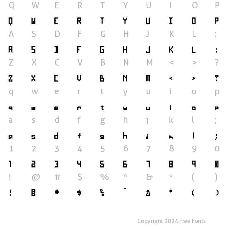 Character Map of LEaD Lights Bold Regular