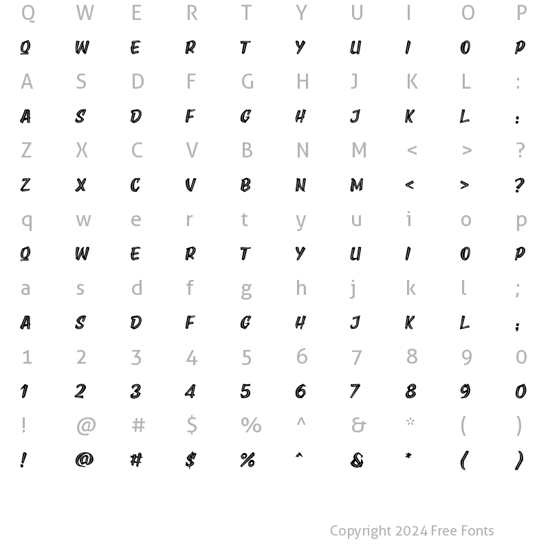 Character Map of Leader Kids Regular