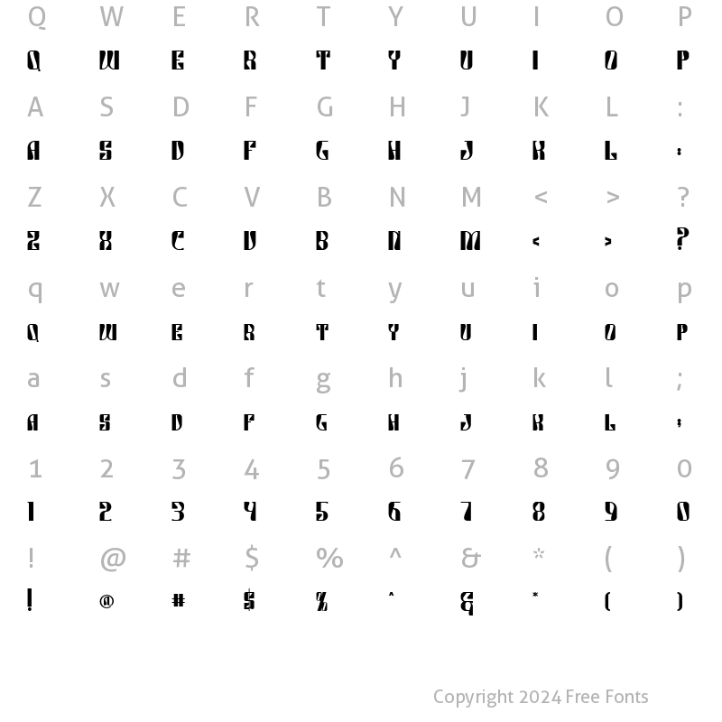 Character Map of LEADSTAND Regular