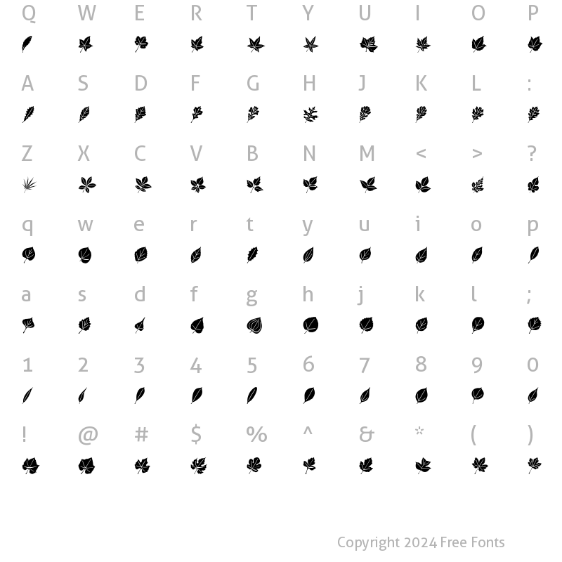 Character Map of LeafAssortment Regular