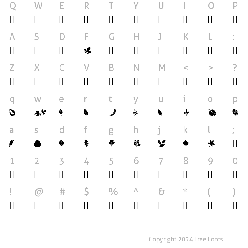 Character Map of Leaves Regular