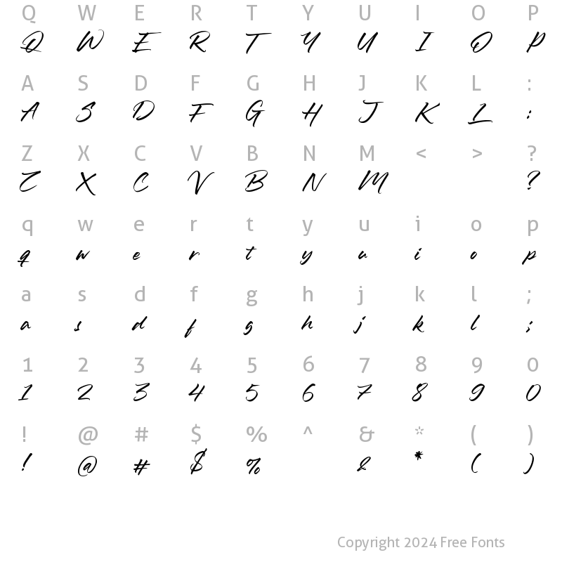 Character Map of Ledgewood Regular