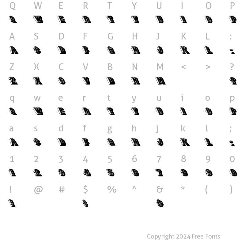 Character Map of Lee CapsLeftie Regular